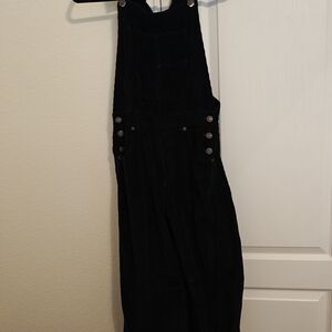 Free People Black Corduroy Women's Overalls